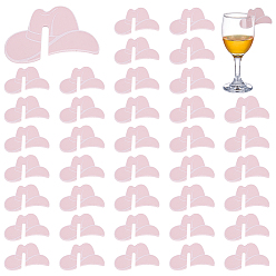 Pink 50Шармы из акрилового бокала для вина, маркер для напитков, форма ковбойской шляпы в западном стиле, розовые, 37x57x2.5 мм