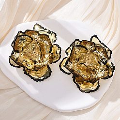 Золотой Серьги-гвоздики из сплава и железа, цветок, золотые, 68x62 мм