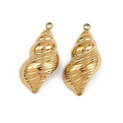 Золотой 304 подвески из нержавеющей стали, очарование раковины, золотые, 24x12x5 мм, отверстие : 1.6 мм