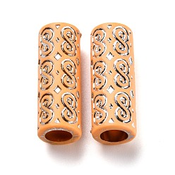 Silver Plastic Beads, Imitation Wood, Large Hole, For African Braid Reggae Hair Accessories, Silver, 30x11mm, Hole: 7mm
