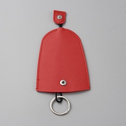 Red Creative Pull Out Key Sleeve, Cartoon PU Leather Protective Car Key Case Keychain, Red, 19.1cm