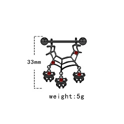 Spider 316l хирургическая нержавеющая сталь рубиновый стразы сосок стремя, чёрные, паук, 33 мм