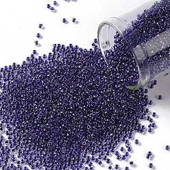 (181) Inside Color AB Crystal/Purple Lined Toho runde Rocailles, japanische Rocailles, (181) Innenfarbe ab Kristall / lila gefüttert, 15/0, 1.5 mm, Bohrung: 0.7 mm, ca. 135000 Stk. / Pfund