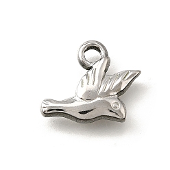 Нержавеющая Сталь Цвет 304 подвески из нержавеющей стали, очарование птицы, анти-тускнение, цвет нержавеющей стали, 16.5x20x4 мм, отверстие : 3.2 мм