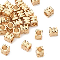 Real 18K Gold Plated SHEGRACE Brass Beads, Cadmium Free & Nickel Free & Lead Free, Cuboid, Real 18K Gold Plated, 3x2.5x2.5mm, Hole: 1.8mm