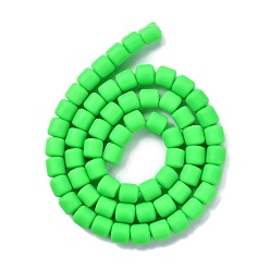 Lawn Green Handmade Polymer Clay Bead Strands, Column, Lawn Green, 6.5x6mm, Hole: 1.2mm, about 61pcs/strand, 15.75 inch(40cm)
