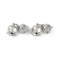 Цветок Латунные подвески, без кадмия, без никеля и без свинца, покрытый настоящим 18k золотом/платиной, с подвесками-кольцами, цветок, 19.5x8x8 мм, отверстие : 3.5 мм