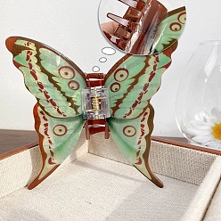 Бледно-Зеленый Акриловые коготь заколки, бабочка, бледно-зеленый, 103x95 мм