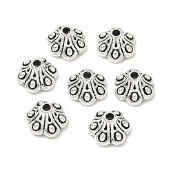 Античное Серебро Бусины-колокольчики с филигранью в тибетском стиле, без кадмия, без никеля и без свинца, цветок, античное серебро, 9x5 мм, отверстие : 1.5 мм