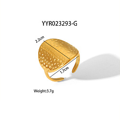 Настоящее золото 18K Геометрические 304 открытые манжетные кольца из нержавеющей стали с неровной формой, высококачественные, реальный 18 k позолоченный, внутренний диаметр: 17 мм