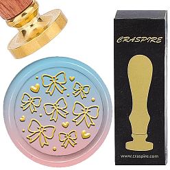 Bowknot Латунная восковая печать с деревянной ручкой, для diy scrapbooking, бантом, 25 мм