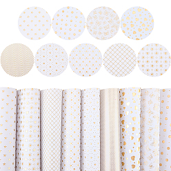 Белый 9шт. ткани из искусственной кожи, diy craft, прямоугольные, белые, 330~335x200~215x0.8 мм