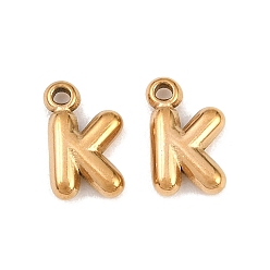 Letter K 304 подвески из нержавеющей стали, письмо амулеты, ионное покрытие (ip), Письмо K, 9.5~10x2.5~9x2.5 мм, отверстие : 1.2 мм