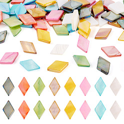 (52) Непрозрачная лаванда 80шт 8 цвета окрашенные натуральные пресноводные ракушки бусины, ромб, разноцветные, 13~16x8.5~10x2~3 мм, отверстие : 0.5 мм, 10 шт / цвет
