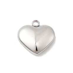 Нержавеющая Сталь Цвет 304 прелести нержавеющей стали, сердце, цвет нержавеющей стали, 11x11x3.8 мм, отверстие : 1.4 мм