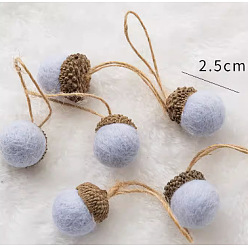 Васильковый Украшения из желудей из шерстяного фетра, осенние подвесные украшения для украшения рождественской елки, васильковый, 30.5x22 мм