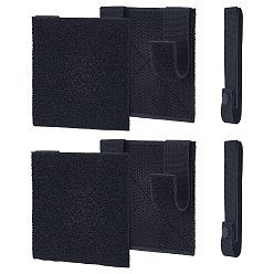 Черный 4шт. нейлоновая тактическая нашивка MOLLE, Панель-адаптер на липучке для нашивок., с 2шт. тактических нейлоновых ремней с пряжками для активного отдыха, чёрные, 205 мм