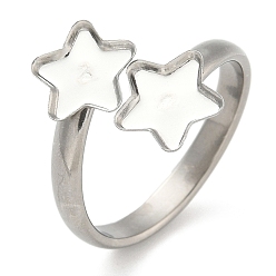 Нержавеющая Сталь Цвет 304 компоненты манжеты из нержавеющей стали, настройка кольца колодки, звезда, цвет нержавеющей стали, внутренний диаметр: 18 мм, лоток : 7x8 мм