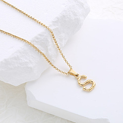 Letter S Ожерелья с подвесками в виде алфавита из нержавеющей стали для женщин, золотые, Письмо с