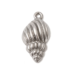 Shell Shape Подвески из нержавеющей стали 304, цвета нержавеющей стали, формы раковины, 24x12x5.5 мм, отверстие : 1.8 мм