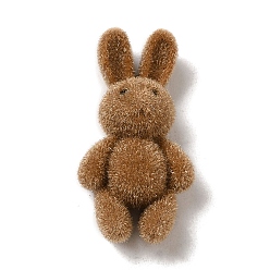 Верблюжий Мультяшные флокированные акриловые кабошоны, кролик, верблюжие, 26x13.5x9 мм