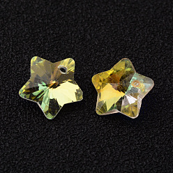 Clear Star Faceted K9 Glass Charms, Imitation Austrian Crystal, Clear, 10.5x10.5x5mm, Hole: 1mm