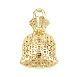 Real 18K Gold Plated Brass Pendants, Lucky Bag Charms, Real 18K Gold Plated, 16x10x6mm, Hole: 1.6mm