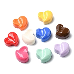 Mixed Color Opaque Resin Cabochons, Heart, Mixed Color, 18.5x21.5x10mm