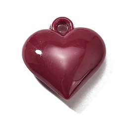 Темно-Красный Акриловые подвески, сердцевидная, с петлей, темно-красный, 24.5x23x8 мм, отверстие : 2.5 мм