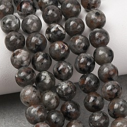 Syenite Natural Fluorescent Syenite Rock(Glow under UV Light) Beads Strands, Smooth Round, 5.5~6.5mm, Hole: 0.5~0.8mm, about 60~71pcs/strand, 14.76''(37.5cm)~15.35''(39cm)