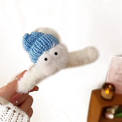 Белый Заколки-коготки из шерстяного фетра, женские заколки для густых волос, белые, 110 мм