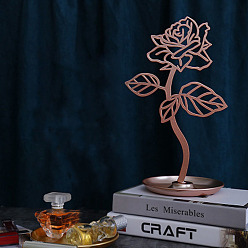 Rose Gold Metal Earring Rack, Earrings Display Stand, Flower, Rose Gold, 30x17cm
