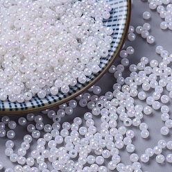 Белый Экологически чистые бусины из полистирола и акрила, с покрытием AB цвета, круглые, белые, 3 мм, Отверстие : 1 мм , около 40000 шт / 500 г