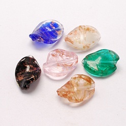 (52) Непрозрачная лаванда Бусины ручной работы бусины золотого песка, твист, разноцветные, 25~30x15~20x5~10 мм, отверстие : 1~2.5 мм