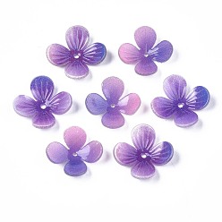 Сланцево-синий Пластиковые шарики, цветок, синевато-серый, 19x19x5 мм, отверстие : 1.4 мм
