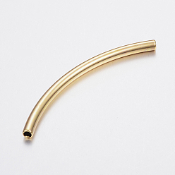 Golden 304 Stainless Steel Tube Beads, Golden, 50x3mm, Hole: 2mm