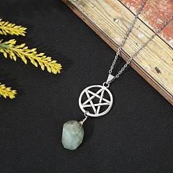 Rutilated Кварц Ожерелья с подвесками Nuggets из натурального рутилированного кварца, с кабельным цепи, звезда, 12.20~15.75 дюйм (31~40 см)