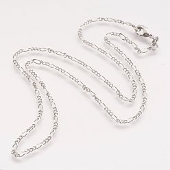 Platinum Brass Chain Necklaces, with Lobster Clasps, Platinum, 18.03 inch(45.8cm)
