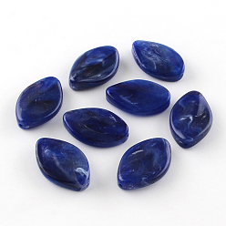 Средно-синий Лошадь глаз имитация драгоценного камня акриловые бусины, светло-синий, 29~30x19x7 мм, Отверстие : 2 мм , около 180 шт / 500 г