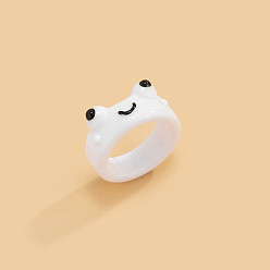 Лягушка Однотонные кольца из смолы в виде лягушки для женщин и девочек, лягушка, 17 мм