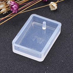 White Rectangle Shape DIY Silicone Pendant Molds, Resin Casting Moulds, Jewelry Making DIY Tool For UV Resin, Epoxy Resin Jewelry Making, White, 33.5x23x7.5mm
