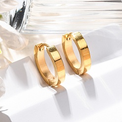 Золотой 304 серьги-кольца из нержавеющей стали с эффектом полировки, ионное покрытие (ip), золотые, 16x3 мм