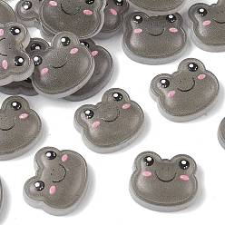 Лягушка Пластиковые эмалевые кабошоны, серые, лягушка, 17.5x20x5 мм