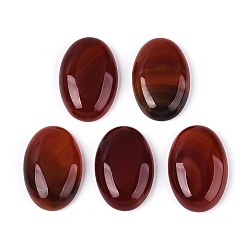 (123L) Белый крем непрозрачный блеск Натуральный красный агат (окрашенный и нагретый) кабошоны, овальные, плоский зад, огнеупорный кирпич, 29.5~30.5x19.5~20.5x7~8.5 мм