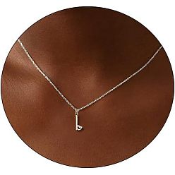 Letter I Модные латунные ожерелья с подвеской в виде сердца для женщин, платина, Буква "i", 16.54 дюйм (42 см)