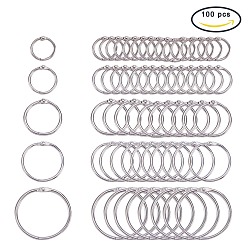 Платина Железные вкладыши для наклеивания листового стекла навесные кольца, платина, 19~44x2~3 мм, 100 шт / комплект