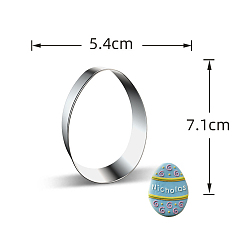 Egg Формочки для печенья из нержавеющей стали с пасхальной тематикой, не тускнеющие, формы для печенья, инструменты для выпечки печенья своими руками, цвет нержавеющей стали, узор яйца, 71x54x25 мм