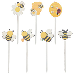 Bees 14 шт. деревянные украшения для торта, торт вставки карты, Пчелы, 165~170x51~53x2 мм