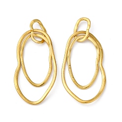 Без Покрытия Латунные большие кулоны, без кадмия и без свинца и без никеля, овальные, без покрытия, 49 мм, отверстие : 4.8x8 мм