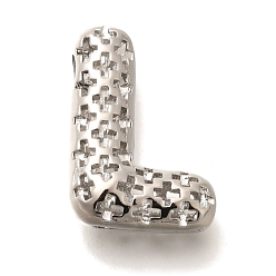 Letter L Латунные подвески, подвески с полыми буквами, стойки покрытие, долговечный, без кадмия и без свинца, Письмо L, 22.5x16x7.5 мм, отверстие : 5x2.7 мм